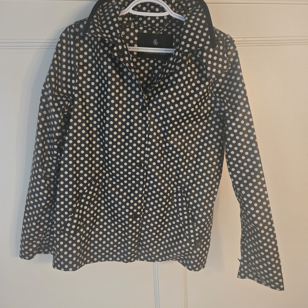 Scotch & Soda Polka Dot Jacket , Size 2, Navy And White